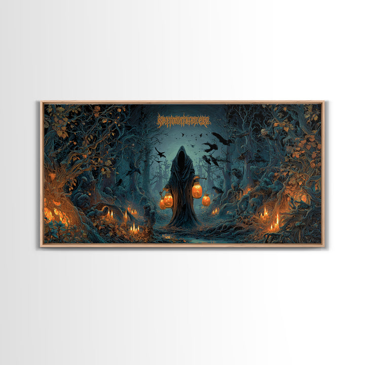 The Soul Collector, Wide Panoramic Art, Dark Fantasy Wall Art, Canvas Print, Halloween Wall Decor, Gothic Home Decor, Spooky Wall Decor