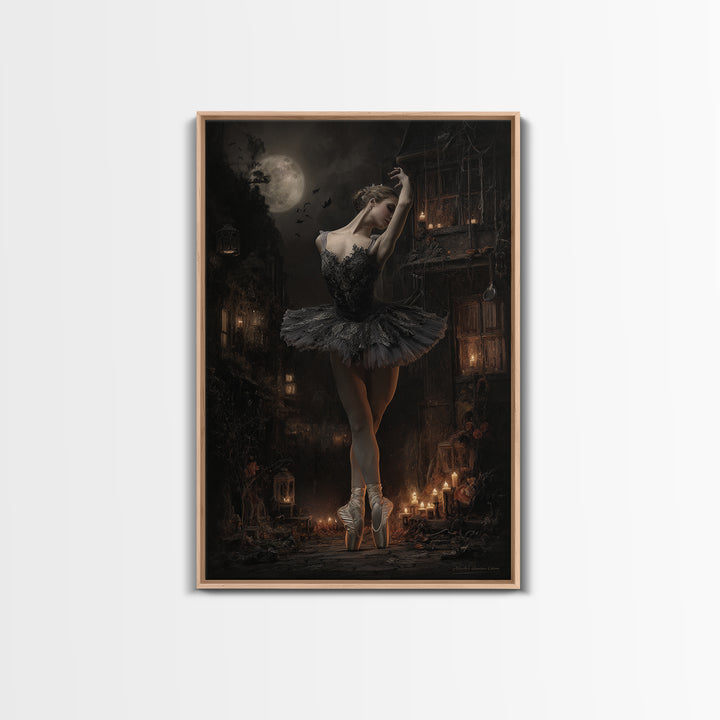 The Phantom Ballerina, Vertical Wall Art, Dark Halloween Decor, Canvas Print, Halloween Wall Decor, Gothic Home Decor, Statement Wall Art