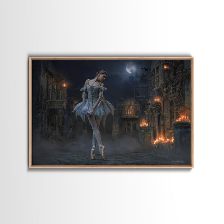 The Phantom Ballerina, Landscape Wall Art, Dark Fantasy Wall Art, Canvas Print, Halloween Wall Decor, Gothic Home Decor, Horror Wall Art