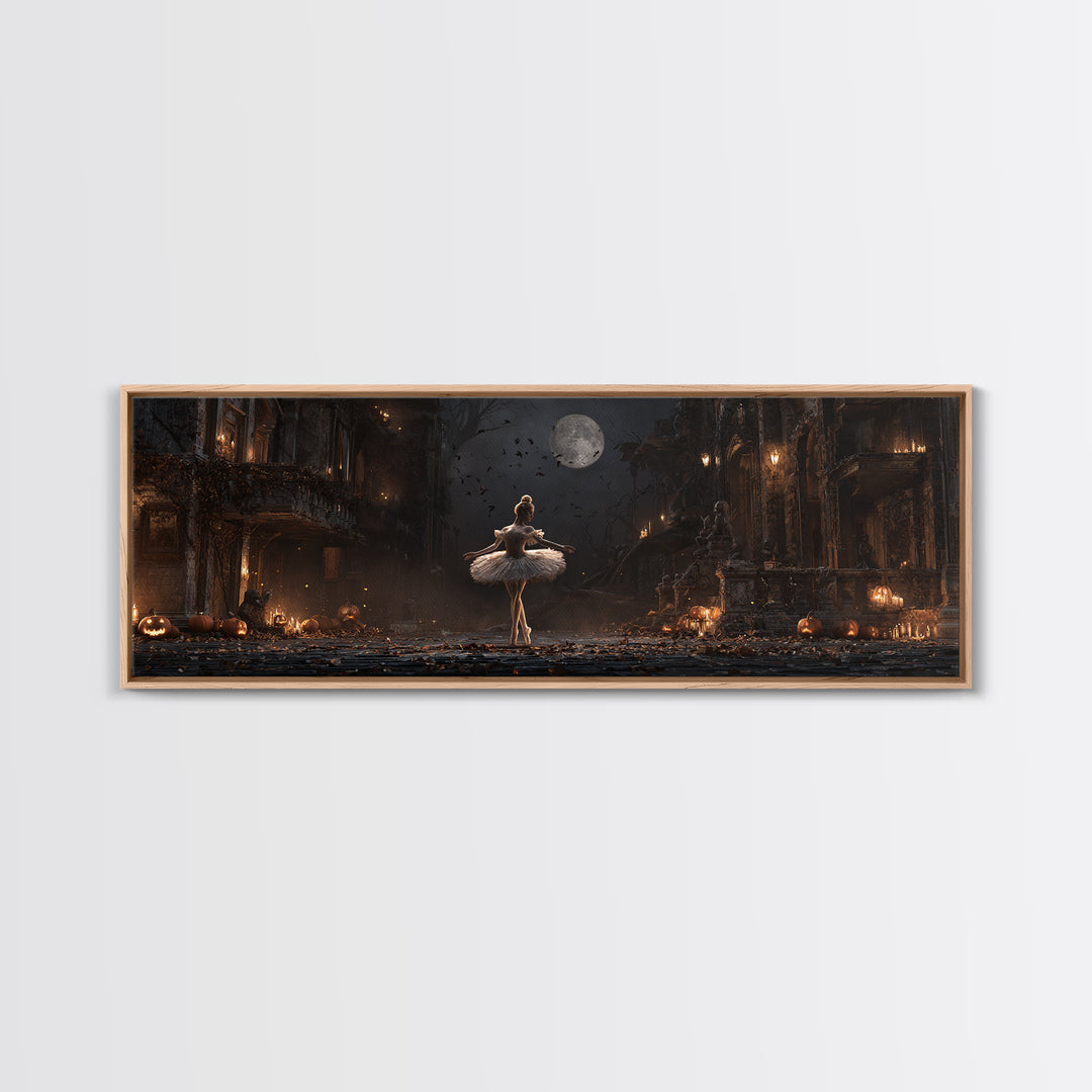The Phantom Ballerina, Extra Wide Wall Art, Dark Halloween Decor, Canvas Print, Halloween Wall Decor, Gothic Home Decor, Horror Wall Art