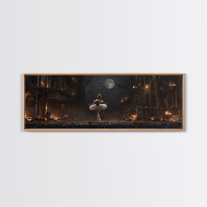 The Phantom Ballerina, Extra Wide Wall Art, Dark Halloween Decor, Canvas Print, Halloween Wall Decor, Gothic Home Decor, Horror Wall Art