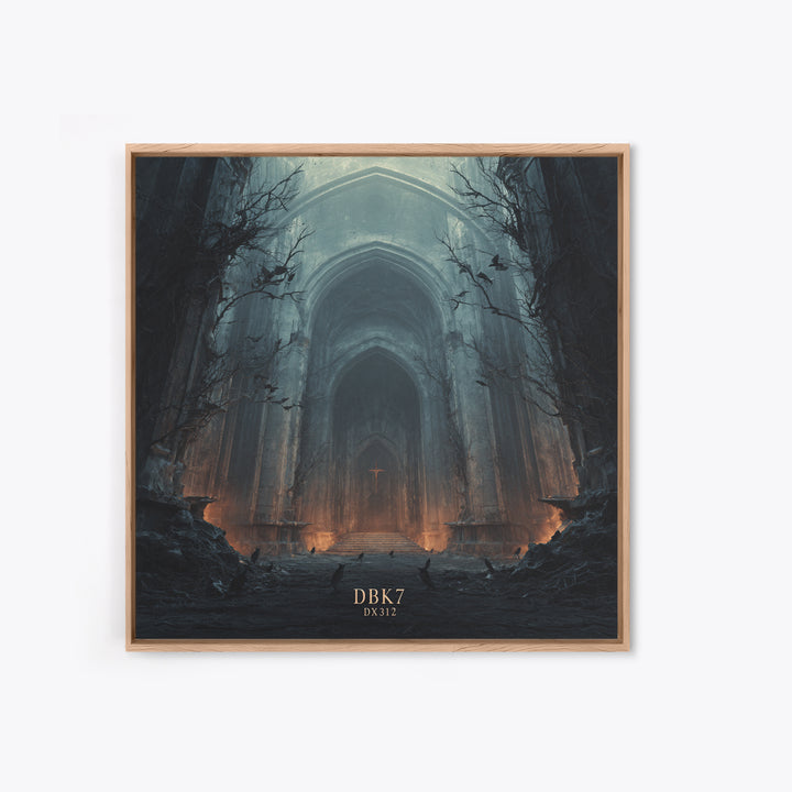 The Ghost Of The Witch Hunter, Square Wall Art, Haunted Gothic Art, Framed Canvas Print, Halloween Wall Decor, Gothic Home Decor