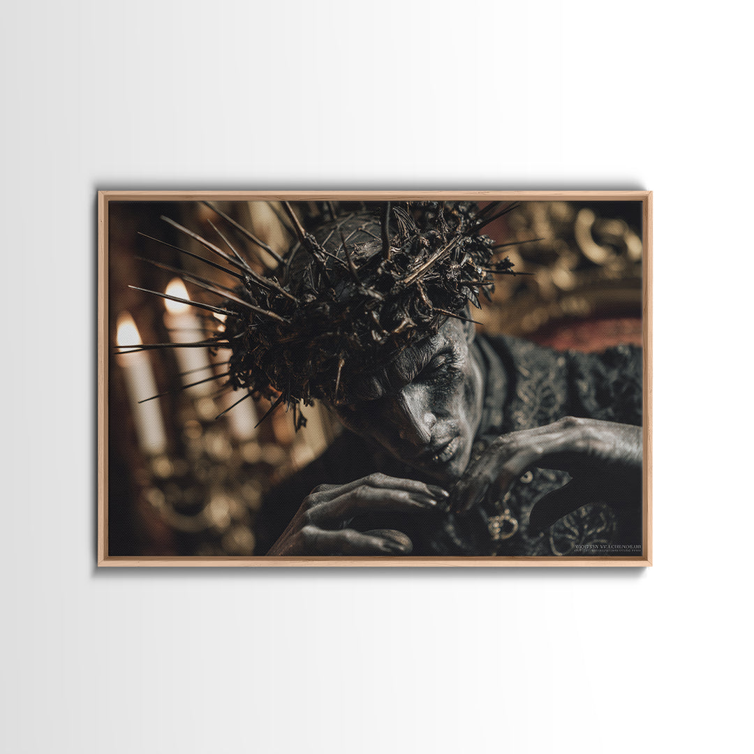 The Thorn-Crowned King, Landscape Wall Art, Spooky Home Decor, Canvas Print, Halloween Wall Decor, Gothic Home Decor, Dark Fantasy Art
