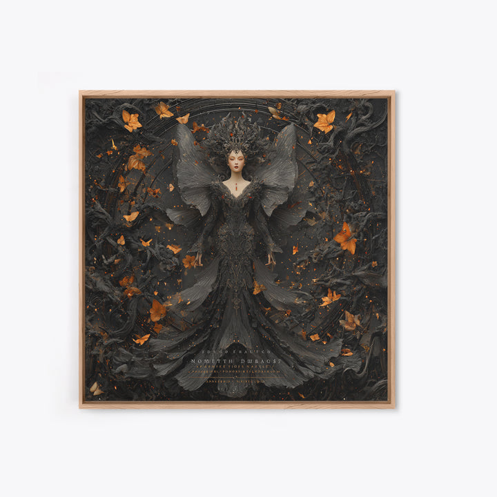 The Moth-Winged Empress, Square Wall Art, Dark Fantasy Wall Art, Canvas Print, Halloween Wall Decor, Gothic Home Decor, Statement Wall Art