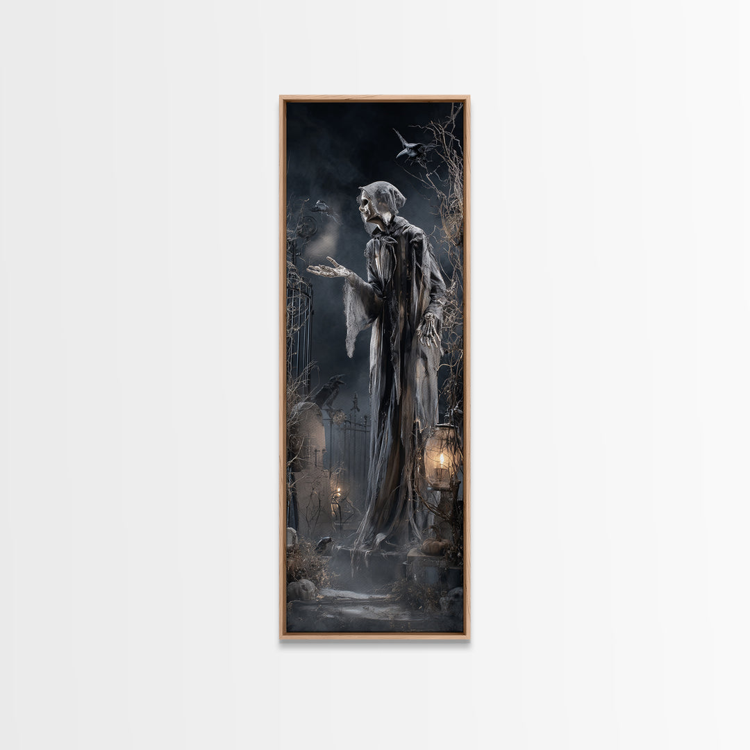 The Ghost Bakery, Tall Narrow Wall Art, Dark Halloween Decor, Canvas Print, Halloween Wall Decor, Gothic Home Decor, Collectible Wall Decor