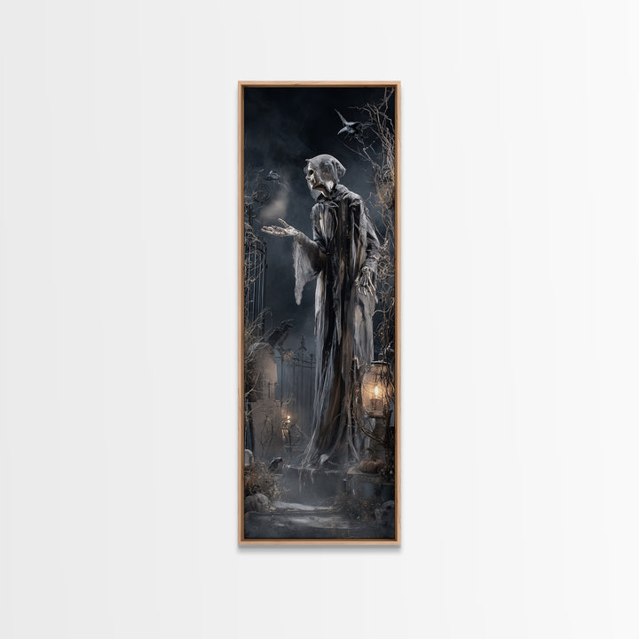 The Ghost Bakery, Tall Narrow Wall Art, Dark Halloween Decor, Canvas Print, Halloween Wall Decor, Gothic Home Decor, Collectible Wall Decor
