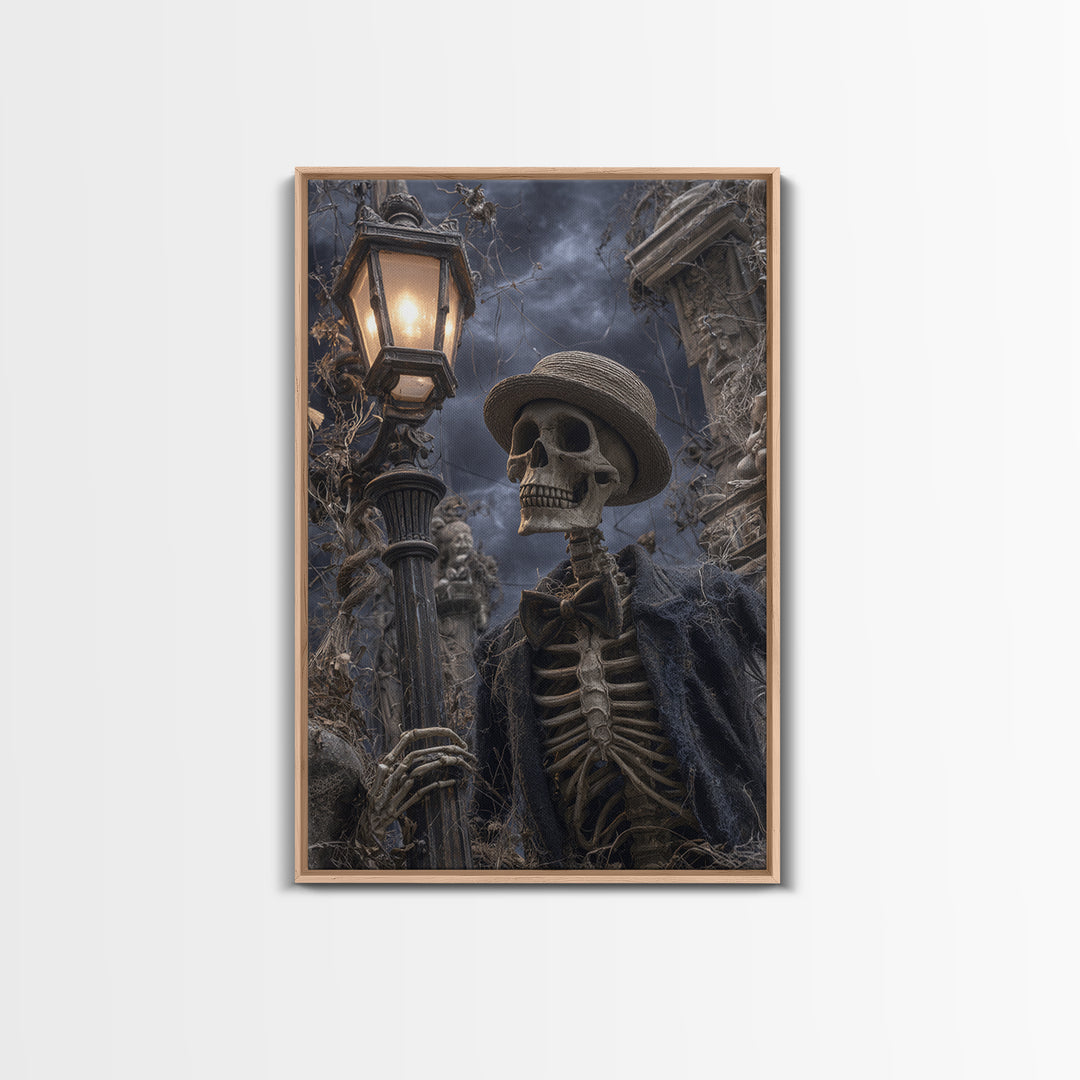 The Skeleton Barbershop Quartet, Vertical Wall Art, Spooky Home Decor, Canvas Print, Halloween Wall Decor, Gothic Home Decor