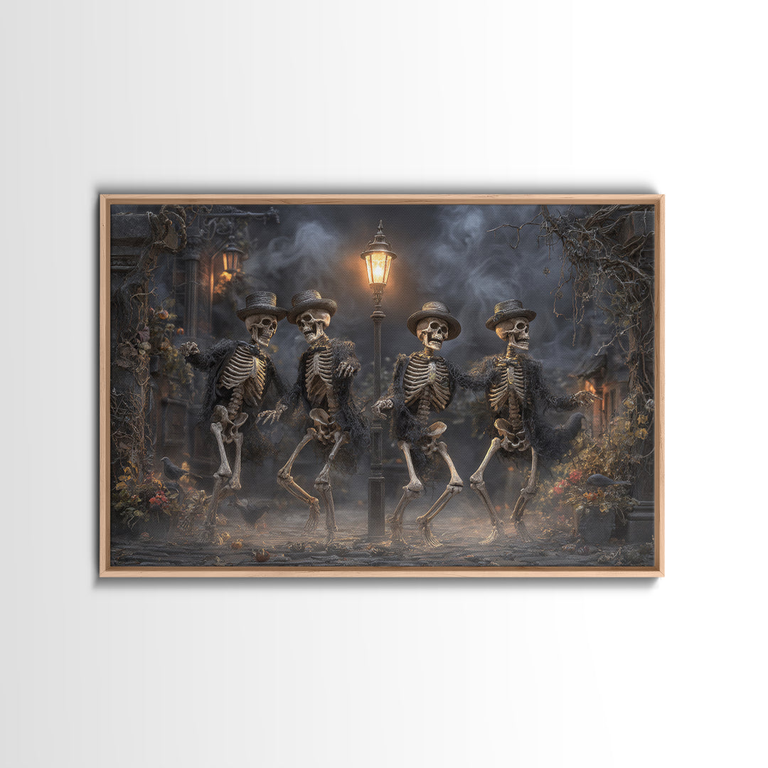 The Skeleton Barbershop Quartet, Landscape Wall Art, Dark Halloween Decor, Canvas Print, Halloween Wall Decor, Gothic Home Decor