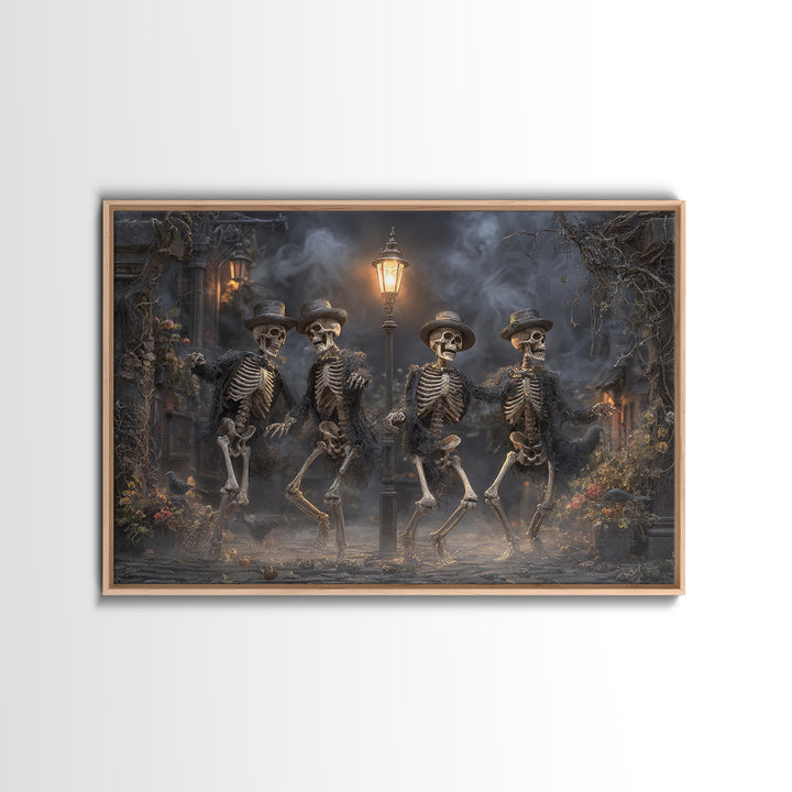 The Skeleton Barbershop Quartet, Landscape Wall Art, Dark Halloween Decor, Canvas Print, Halloween Wall Decor, Gothic Home Decor