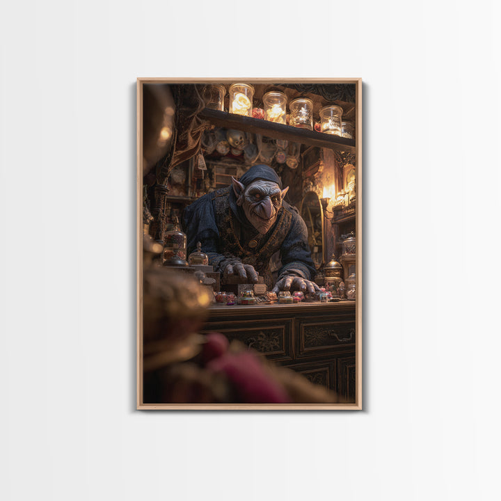 The Goblin Candy Shop, Vertical Wall Art, Dark Halloween Decor, Canvas Print, Halloween Wall Decor, Gothic Home Decor, Dark Fantasy Art