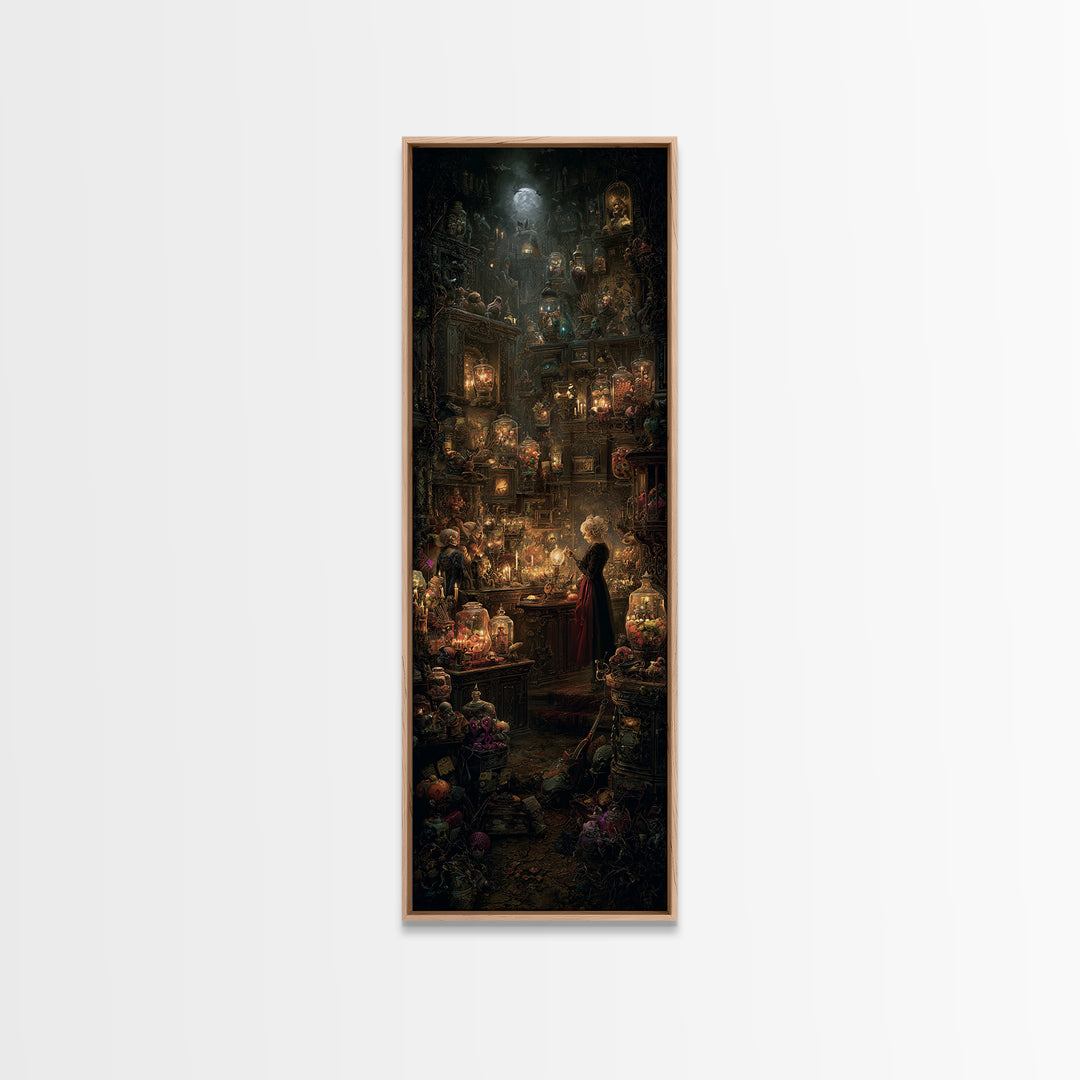 The Goblin Candy Shop, Tall Narrow Wall Art, Dark Halloween Decor, Canvas Print, Halloween Wall Decor, Gothic Home Decor