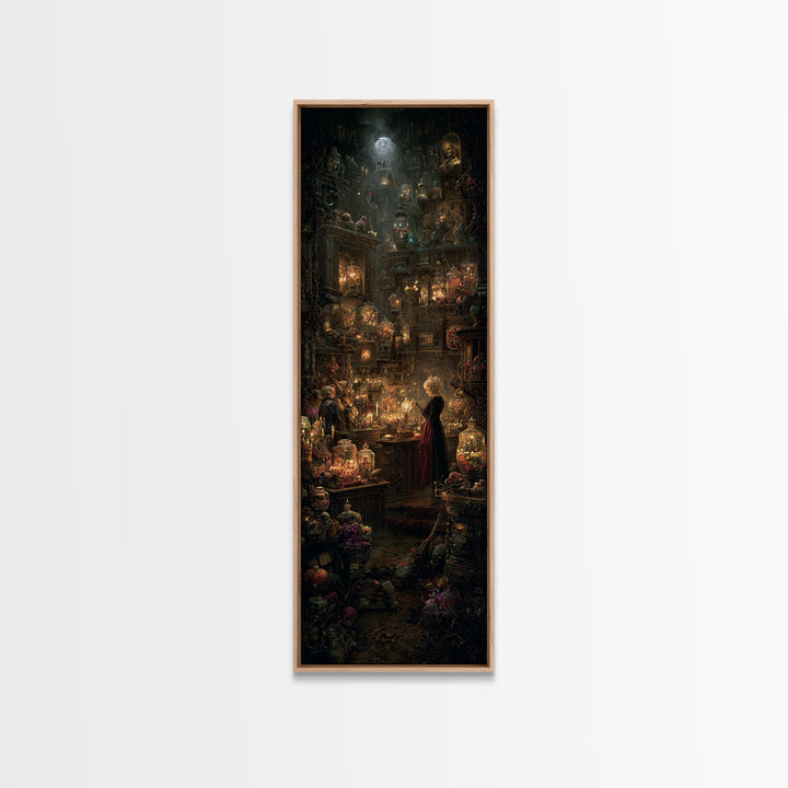 The Goblin Candy Shop, Tall Narrow Wall Art, Dark Halloween Decor, Canvas Print, Halloween Wall Decor, Gothic Home Decor