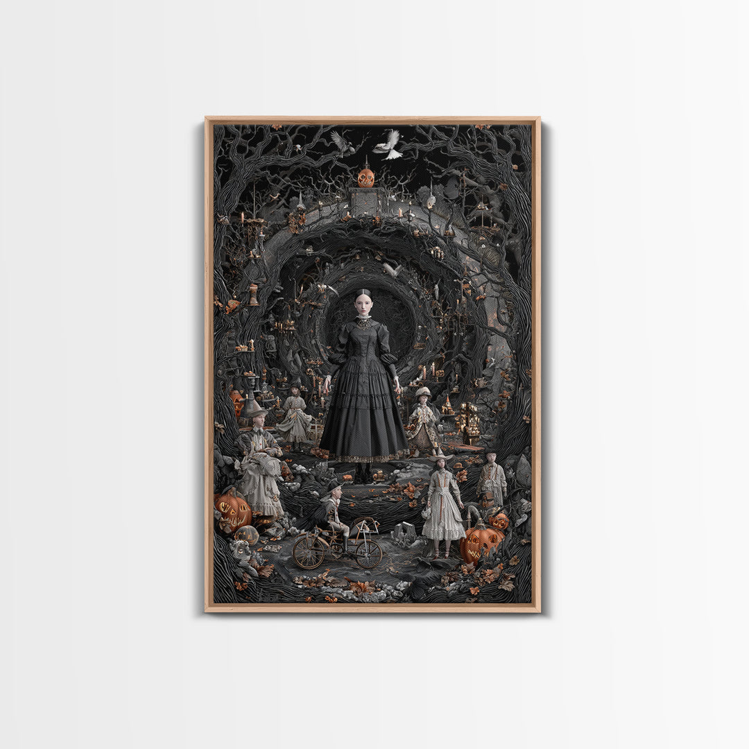 The Haunted Toy Parade, Vertical Wall Art, Dark Halloween Decor, Canvas Print, Halloween Wall Decor, Gothic Home Decor, Spooky Wall Decor