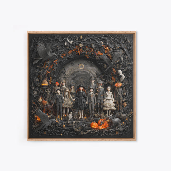 The Haunted Toy Parade, Square Wall Art, Dark Fantasy Wall Art, Canvas Print, Halloween Wall Decor, Gothic Home Decor, Spooky Wall Decor