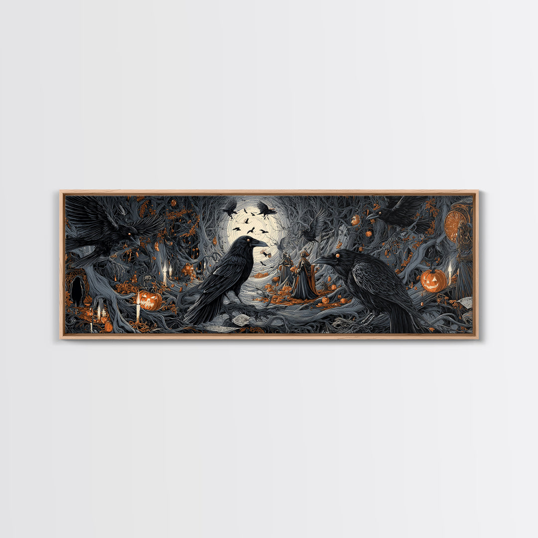 The Raven Post Office, Extra Wide Wall Art, Dark Halloween Decor, Canvas Print, Halloween Wall Decor, Gothic Home Decor, Seasonal Home Decor