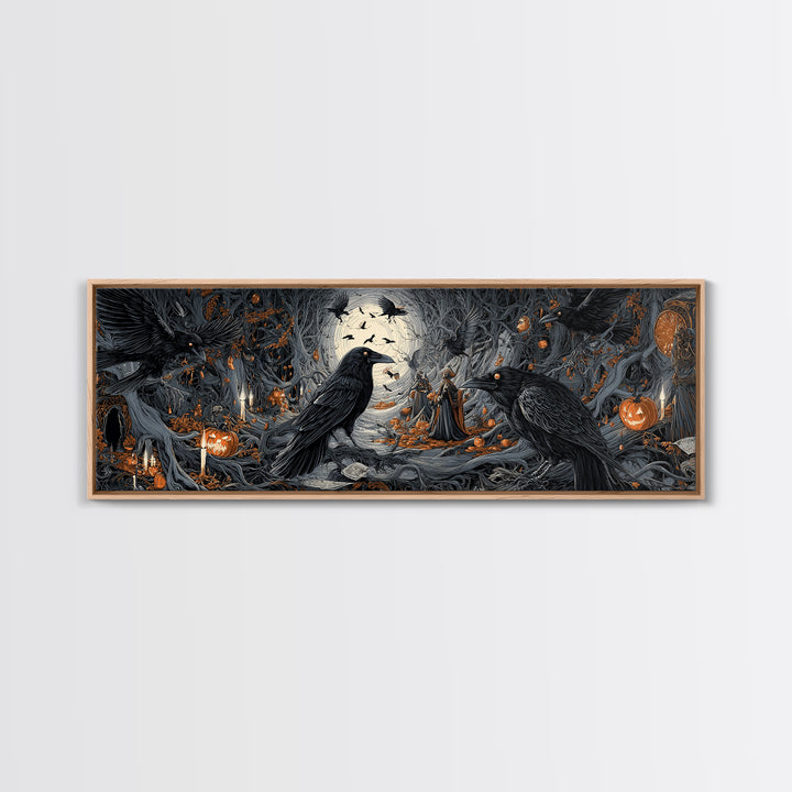 The Raven Post Office, Extra Wide Wall Art, Dark Halloween Decor, Canvas Print, Halloween Wall Decor, Gothic Home Decor, Seasonal Home Decor