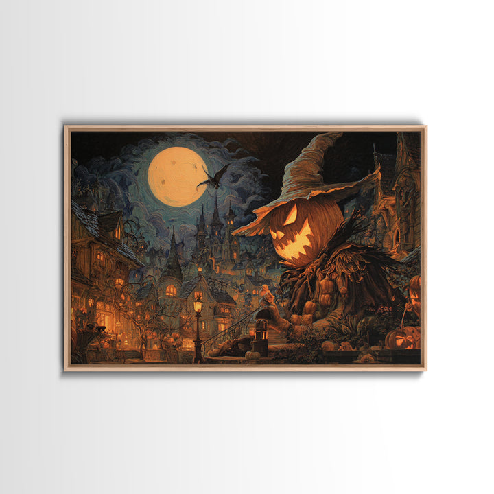 The Candy Corn Kingdom, Landscape Wall Art, Gothic Horror Wall Art, Framed Canvas Print, Halloween Wall Decor, Gothic Home Decor