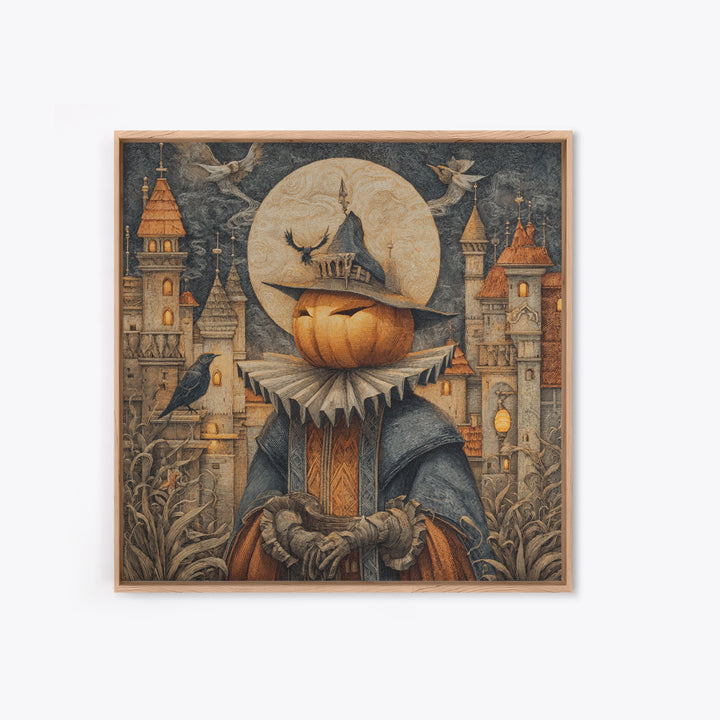 The Candy Corn Kingdom, Square Wall Art, Gothic Horror Wall Art, Framed Canvas Print, Halloween Wall Decor, Gothic Home Decor