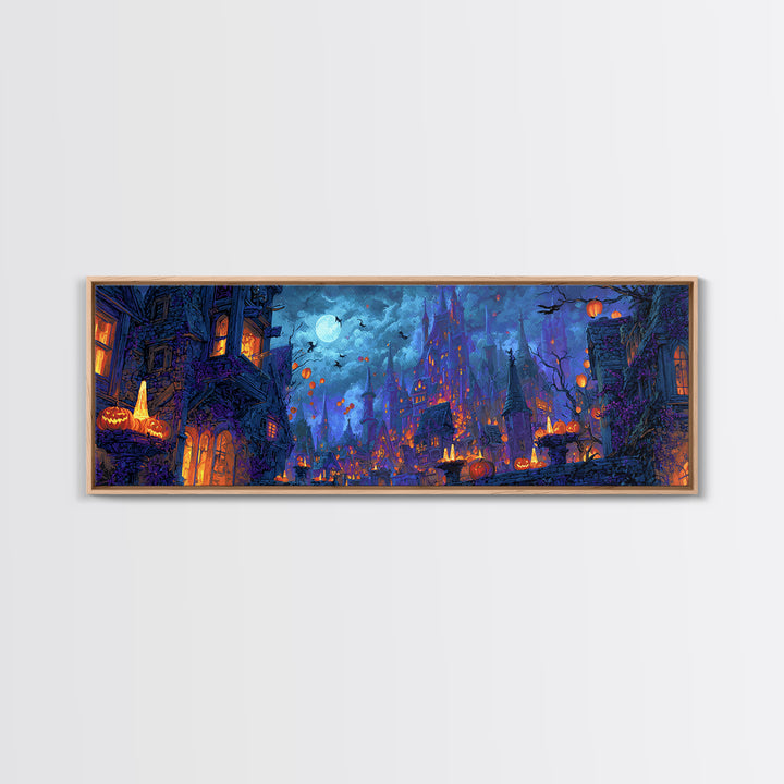 The Candy Corn Kingdom, Extra Wide Wall Art, Dark Fantasy Wall Art, Canvas Print, Halloween Wall Decor, Gothic Home Decor, Spooky Wall Decor