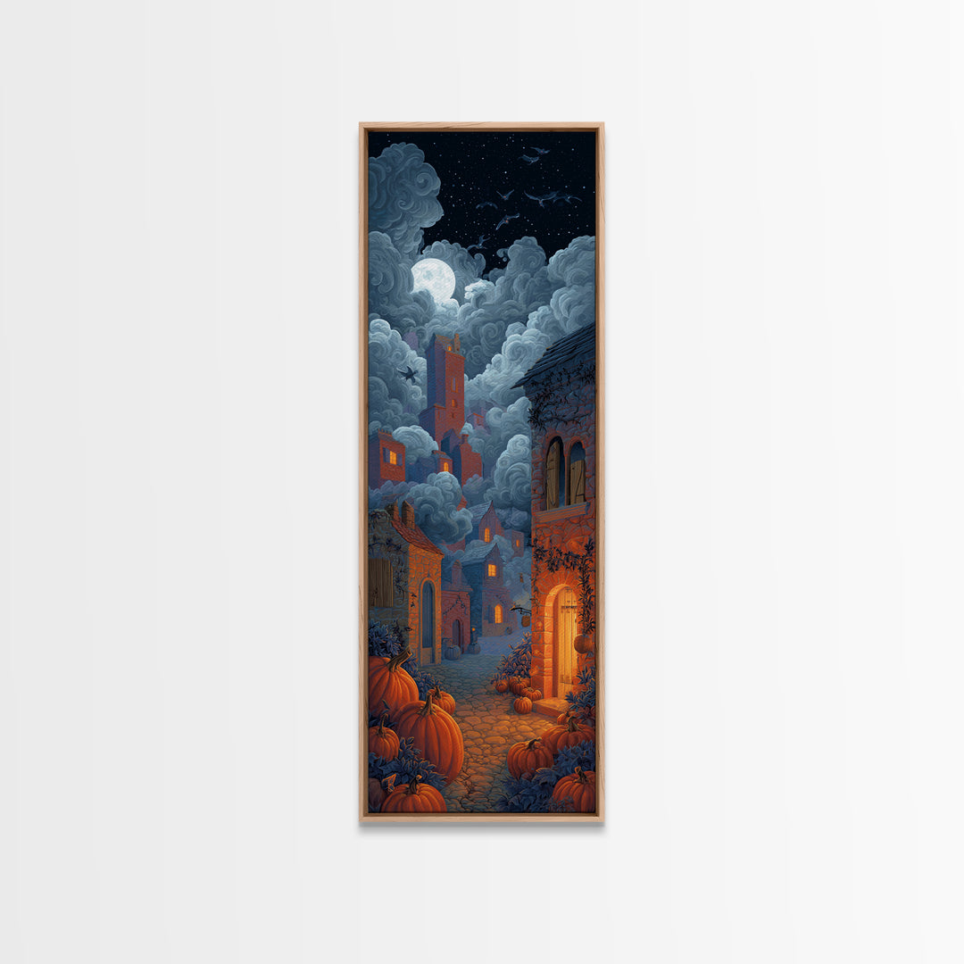 The Candy Corn Kingdom, Tall Narrow Wall Art, Spooky Home Decor, Canvas Print, Halloween Wall Decor, Gothic Home Decor, Spooky Wall Decor