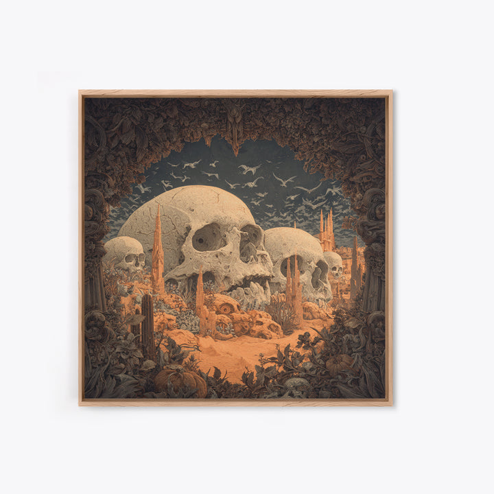 Desert Halloween, Square Wall Art, Spooky Home Decor, Canvas Print, Halloween Wall Decor, Gothic Home Decor, Spooky Wall Decor