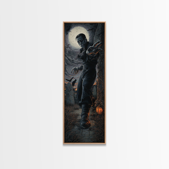 The Last House At The World'S Edge, Tall Narrow Wall Art, Macabre Wall Art, Framed Canvas Print, Halloween Wall Decor, Gothic Home Decor