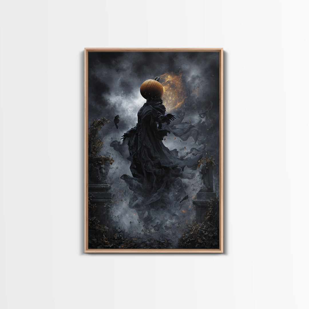 Halloween On Another Planet, Vertical Wall Art, Dark Halloween Decor, Canvas Print, Halloween Wall Decor, Gothic Home Decor