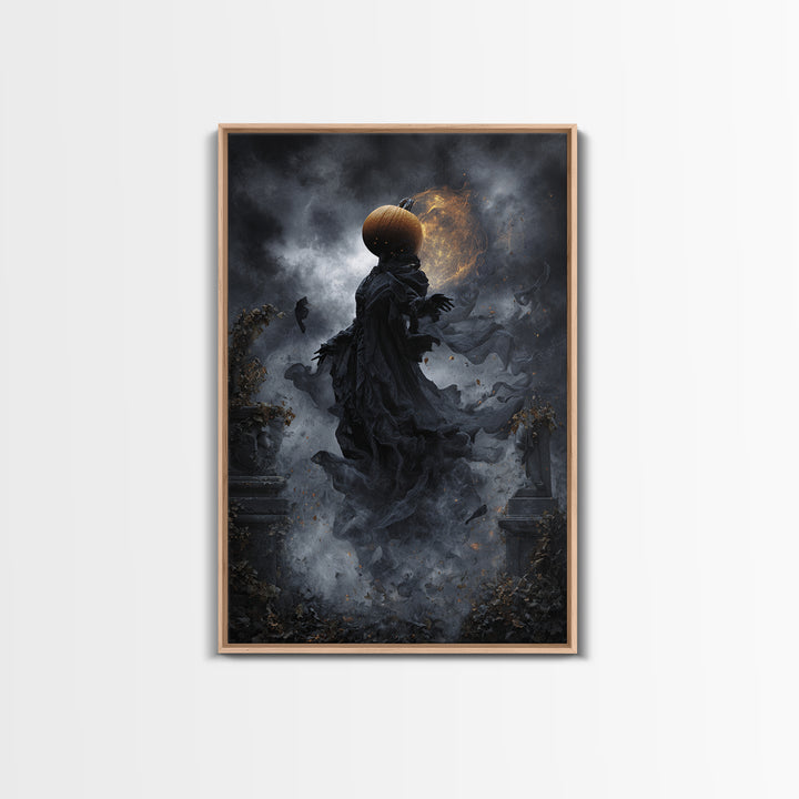 Halloween On Another Planet, Vertical Wall Art, Dark Halloween Decor, Canvas Print, Halloween Wall Decor, Gothic Home Decor