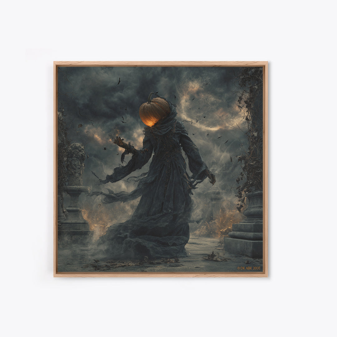 Halloween On Another Planet, Square Wall Art, Dark Halloween Decor, Canvas Print, Halloween Wall Decor, Gothic Home Decor, Spooky Wall Decor