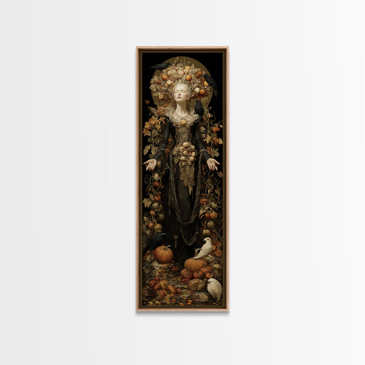 The Personification Of October, Tall Narrow Wall Art, Dark Fantasy Wall Art, Canvas Print, Halloween Wall Decor, Gothic Home Decor