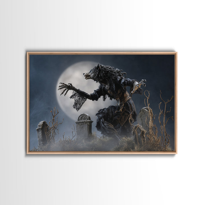 The Widow Wolf Of Briar Moon, Landscape Wall Art, Dark Halloween Decor, Canvas Print, Halloween Wall Decor, Gothic Home Decor