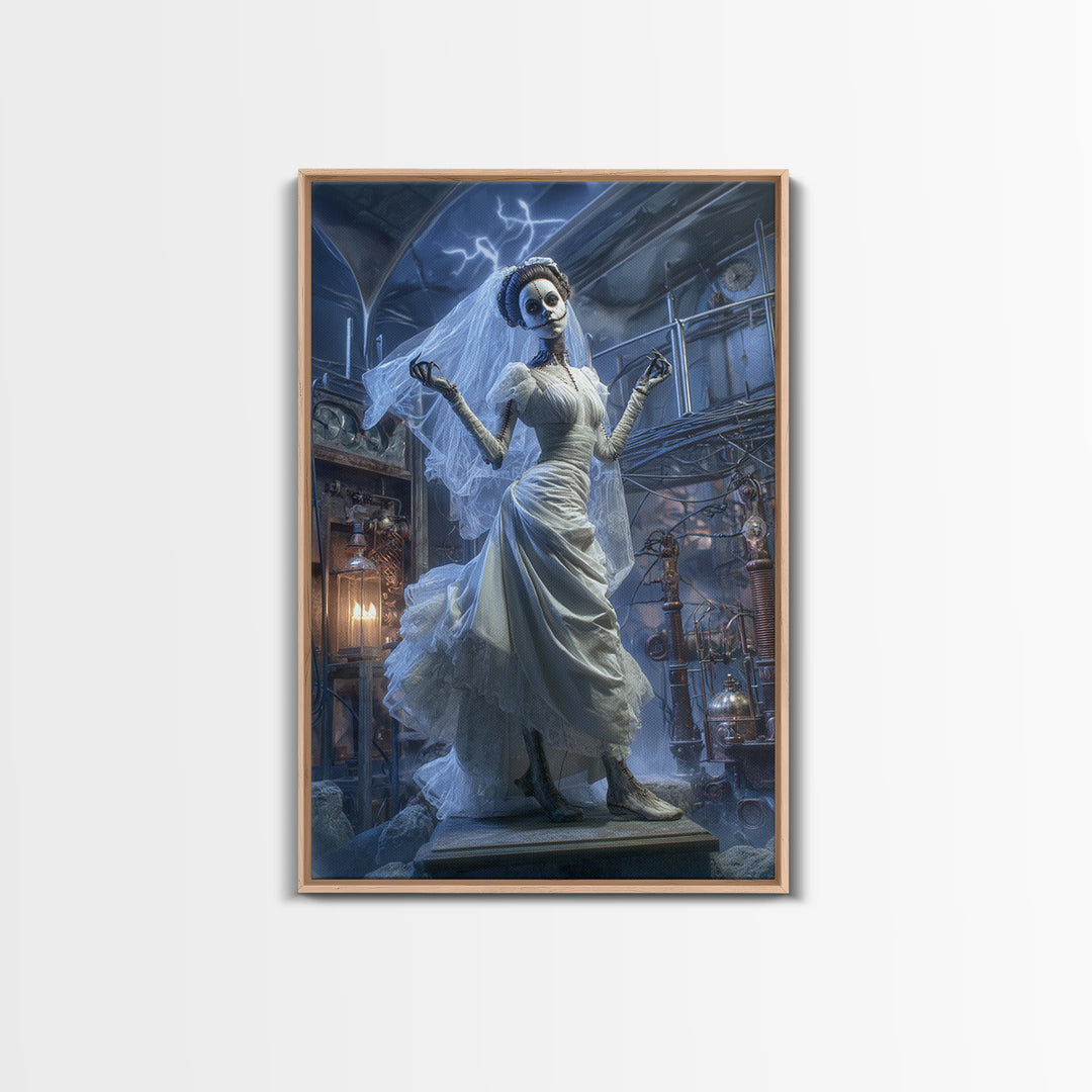 The Stitched Bride Of Thunder Hall, Vertical Wall Art, Spooky Home Decor, Canvas Print, Halloween Wall Decor, Gothic Home Decor