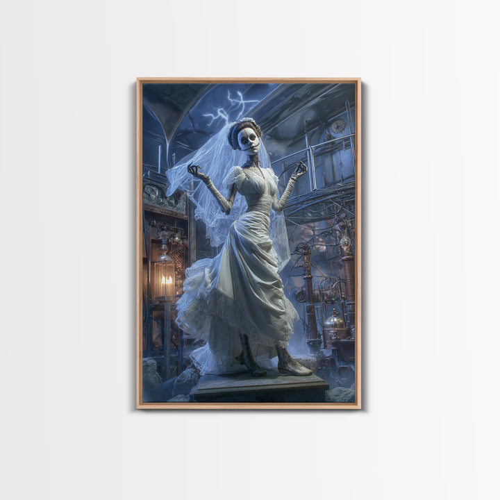 The Stitched Bride Of Thunder Hall, Vertical Wall Art, Spooky Home Decor, Canvas Print, Halloween Wall Decor, Gothic Home Decor