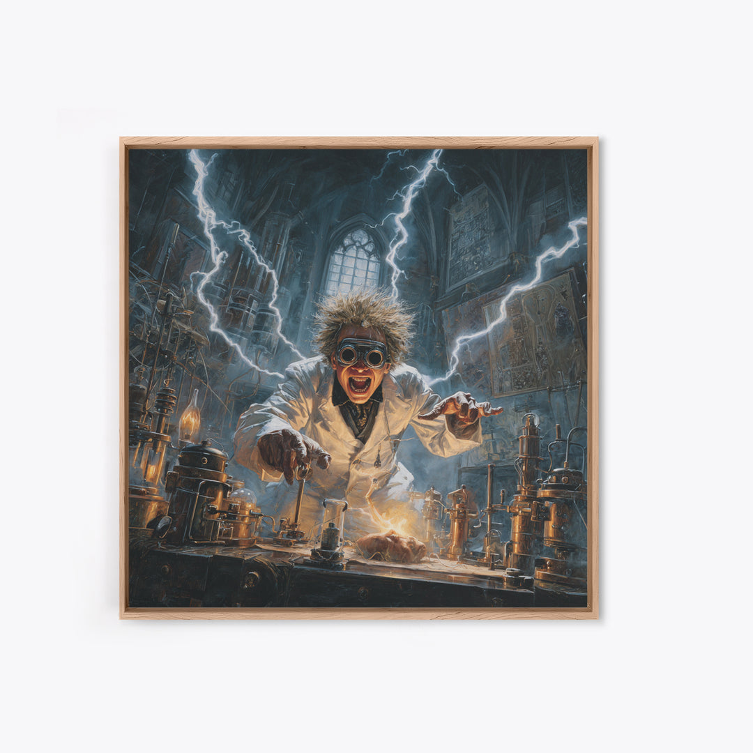 Doctor Vesper'S Resurrection Engine, Square Wall Art, Haunted Gothic Art, Framed Canvas Print, Halloween Wall Decor, Gothic Home Decor