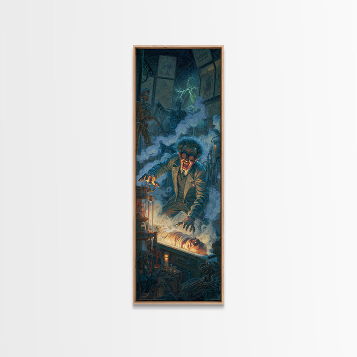 Doctor Vesper'S Resurrection Engine, Tall Narrow Wall Art, Spooky Home Decor, Canvas Print, Halloween Wall Decor, Gothic Home Decor