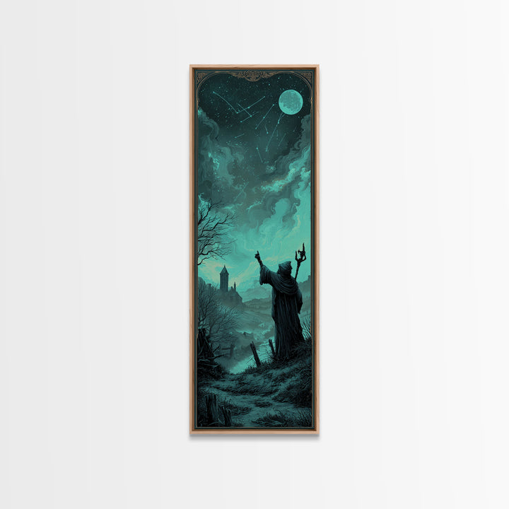 The Star-Seer Of Black Dunwich, Tall Narrow Wall Art, Cosmic Horror Wall Art, Canvas Print, Halloween Wall Decor, Gothic Home Decor