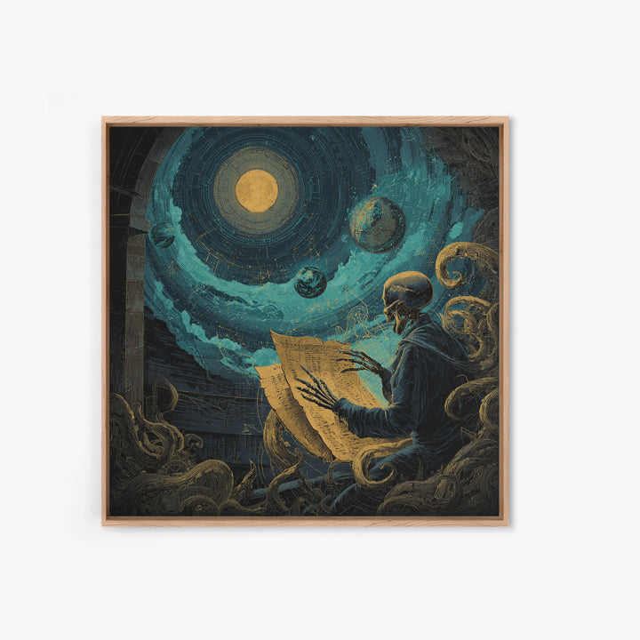 The Astronomer Of The Hollow Sky, Square Wall Art, Cosmic Horror Wall Art, Canvas Print, Halloween Wall Decor, Gothic Home Decor