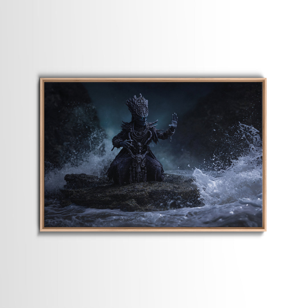 The Keeper Of The Black Reef Key, Landscape Wall Art, Spooky Home Decor, Canvas Print, Halloween Wall Decor, Gothic Home Decor