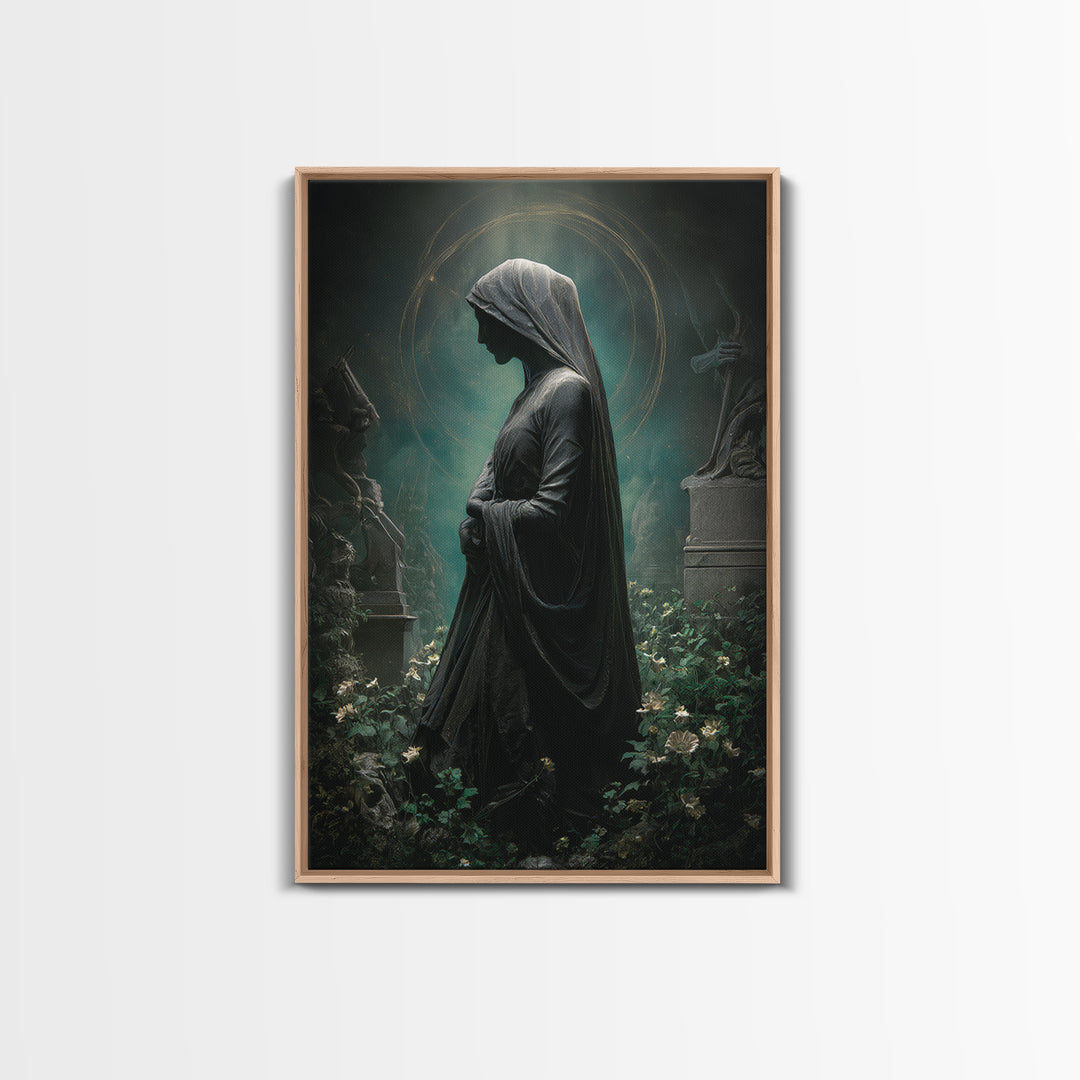 The Widow Of The Whispering Comet, Vertical Wall Art, Dark Halloween Decor, Canvas Print, Halloween Wall Decor, Gothic Home Decor
