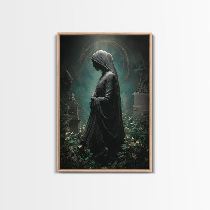 The Widow Of The Whispering Comet, Vertical Wall Art, Dark Halloween Decor, Canvas Print, Halloween Wall Decor, Gothic Home Decor