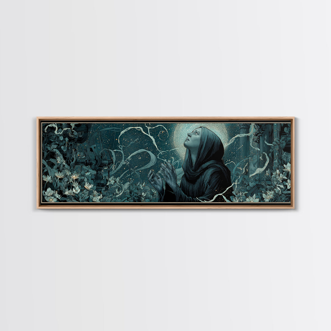 The Widow Of The Whispering Comet, Extra Wide Wall Art, Spooky Home Decor, Canvas Print, Halloween Wall Decor, Gothic Home Decor