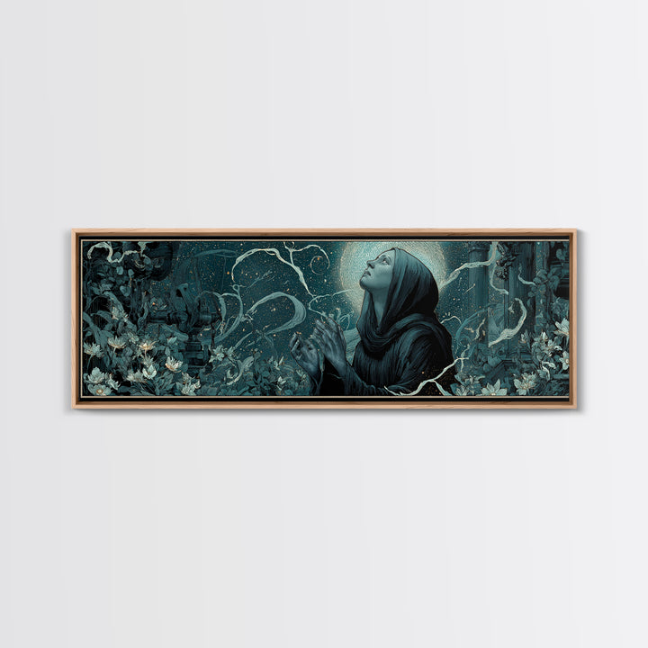 The Widow Of The Whispering Comet, Extra Wide Wall Art, Spooky Home Decor, Canvas Print, Halloween Wall Decor, Gothic Home Decor