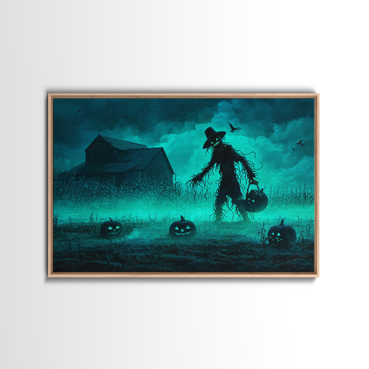 The Harvest Of The Eldritch Field, Landscape Wall Art, Dark Halloween Decor, Framed Canvas Print, Halloween Wall Decor, Gothic Home Decor