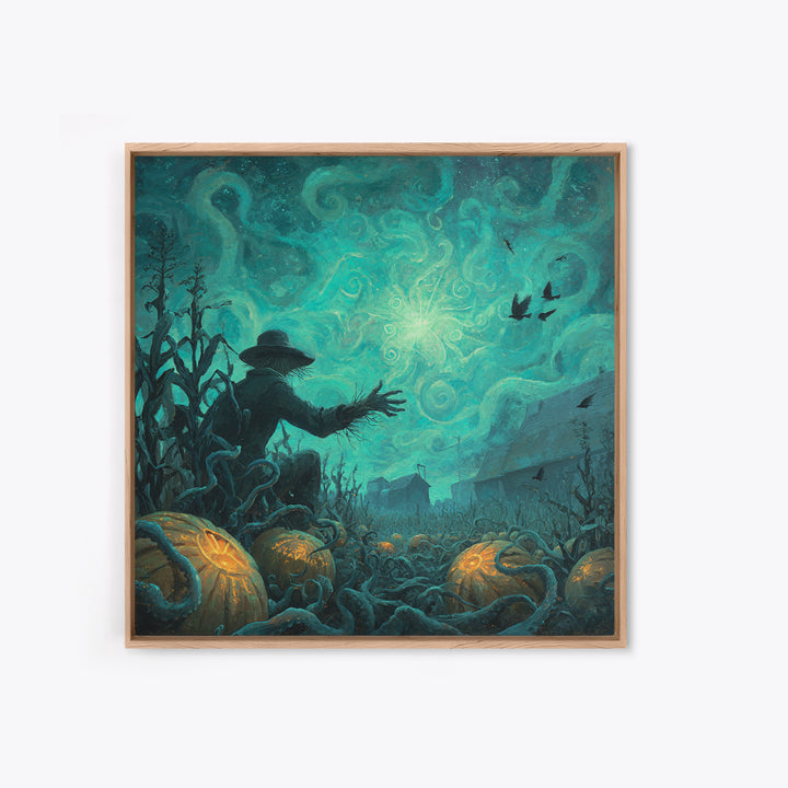 The Harvest Of The Eldritch Field, Square Wall Art, Macabre Wall Art, Framed Canvas Print, Halloween Wall Decor, Gothic Home Decor