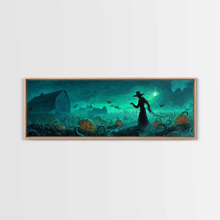 The Harvest Of The Eldritch Field, Extra Wide Wall Art, Macabre Wall Art, Canvas Print, Halloween Wall Decor, Gothic Home Decor