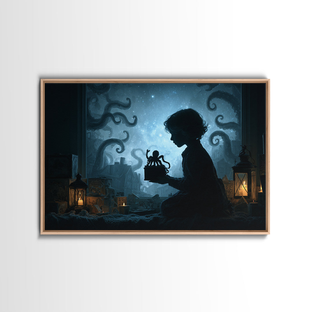 The Child Who Caught A Moon-Spawn, Landscape Wall Art, Haunted Gothic Art, Canvas Print, Halloween Wall Decor, Gothic Home Decor