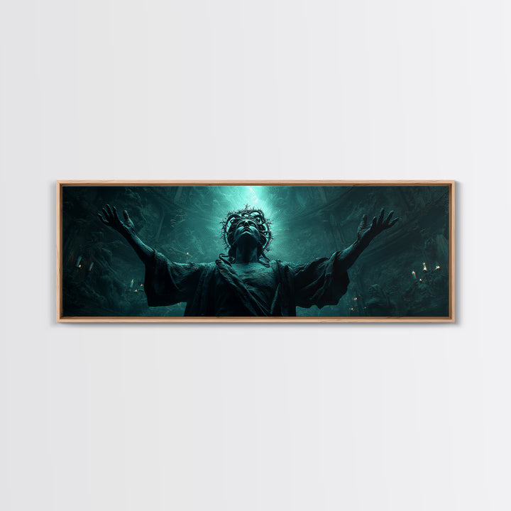 The Crown Of The Tentacled Saint, Extra Wide Wall Art, Dark Fantasy Wall Art, Canvas Print, Halloween Wall Decor, Gothic Home Decor