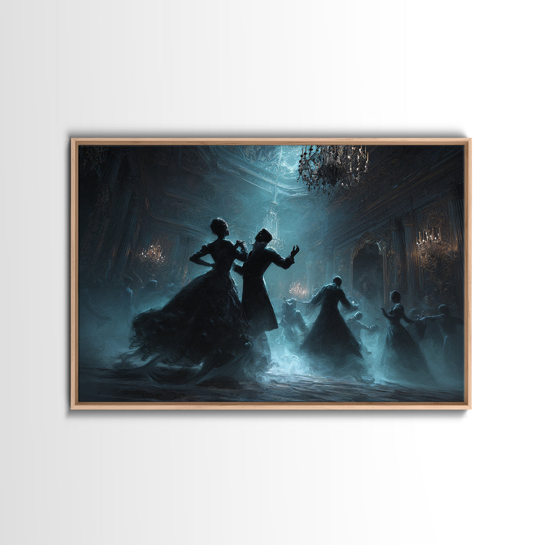 The Ballroom Of Silent Shoggoths, Landscape Wall Art, Haunted Gothic Art, Framed Canvas Print, Halloween Wall Decor, Gothic Home Decor