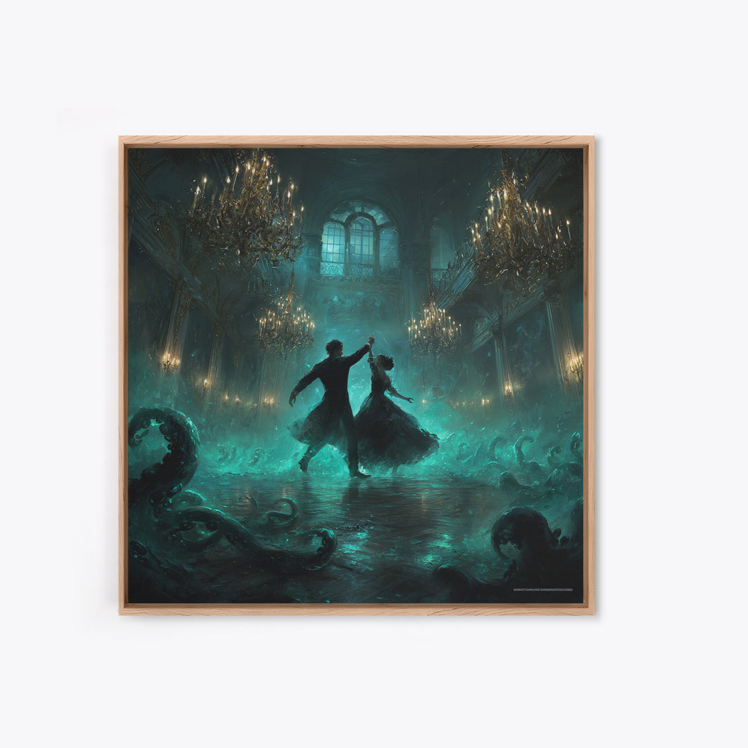 The Ballroom Of Silent Shoggoths, Square Wall Art, Dark Halloween Decor, Canvas Print, Halloween Wall Decor, Gothic Home Decor