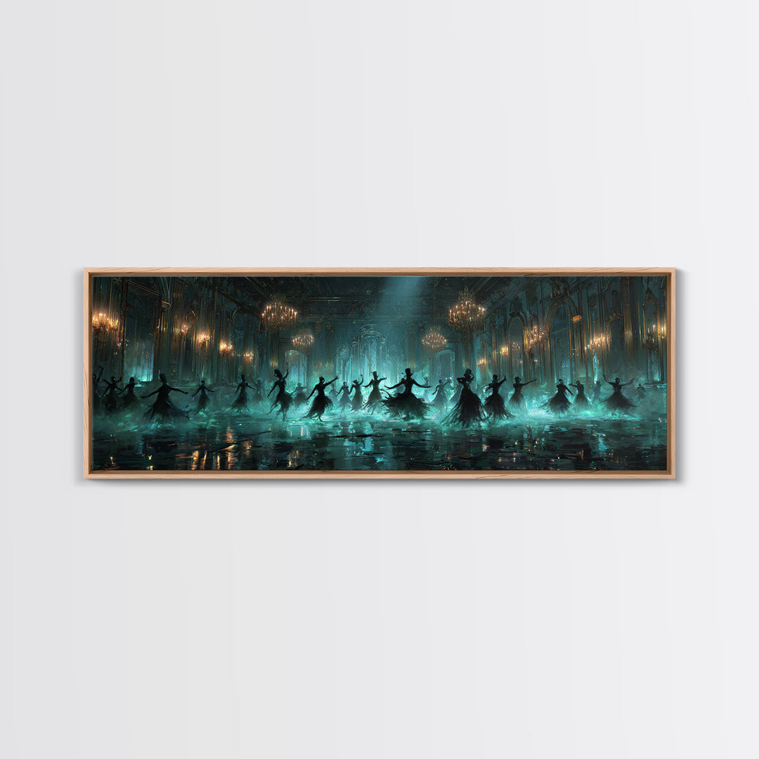 The Ballroom Of Silent Shoggoths, Extra Wide Wall Art, Cosmic Horror Wall Art, Framed Canvas Print, Halloween Wall Decor, Gothic Home Decor